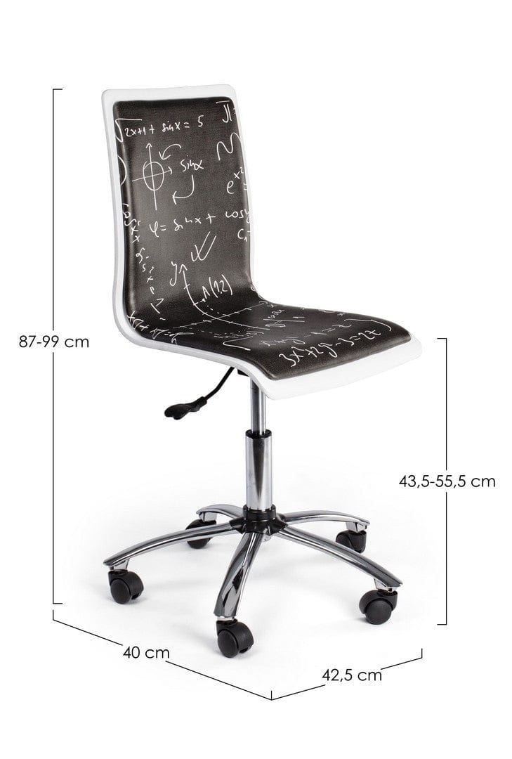 Sedie da scrivania per bambini in ecopelle Smoke Bianco e Nero (8)