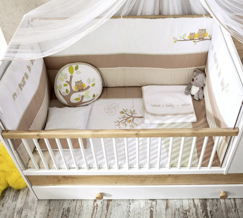 Set 9 pezzi di biancheria per culla Natura Baby, 75 x 115 cm