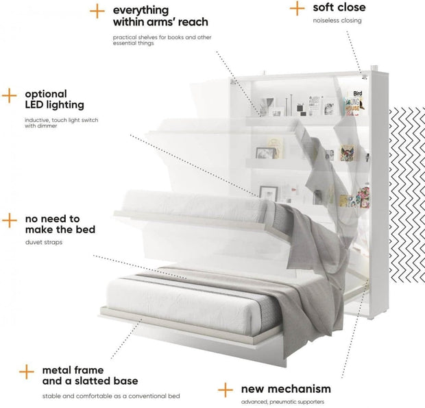 Set camera da letto Bed Concept Verticale Bianco Opaco, 2 pezzi (6)