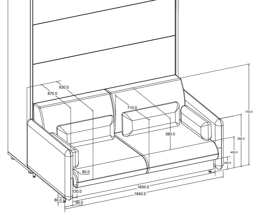 Set camera da letto Bed Concept Verticale Quercia, 2 pezzi (6)