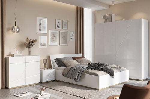 Set camera da letto Futura Bianco Opaco, 5 pezzi