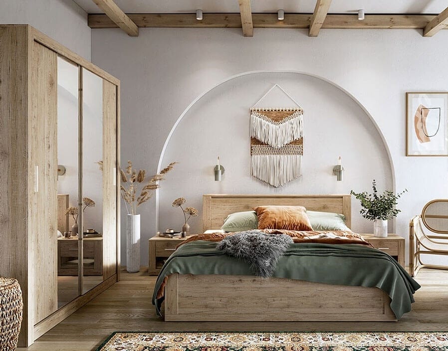 Set camera da letto Idea Quercia, 4 pezzi