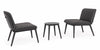 Set da giardino 2 poltrone con tavolino Isabela Antracite