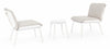 Set da giardino 2 poltrone con tavolino Isabela Bianco