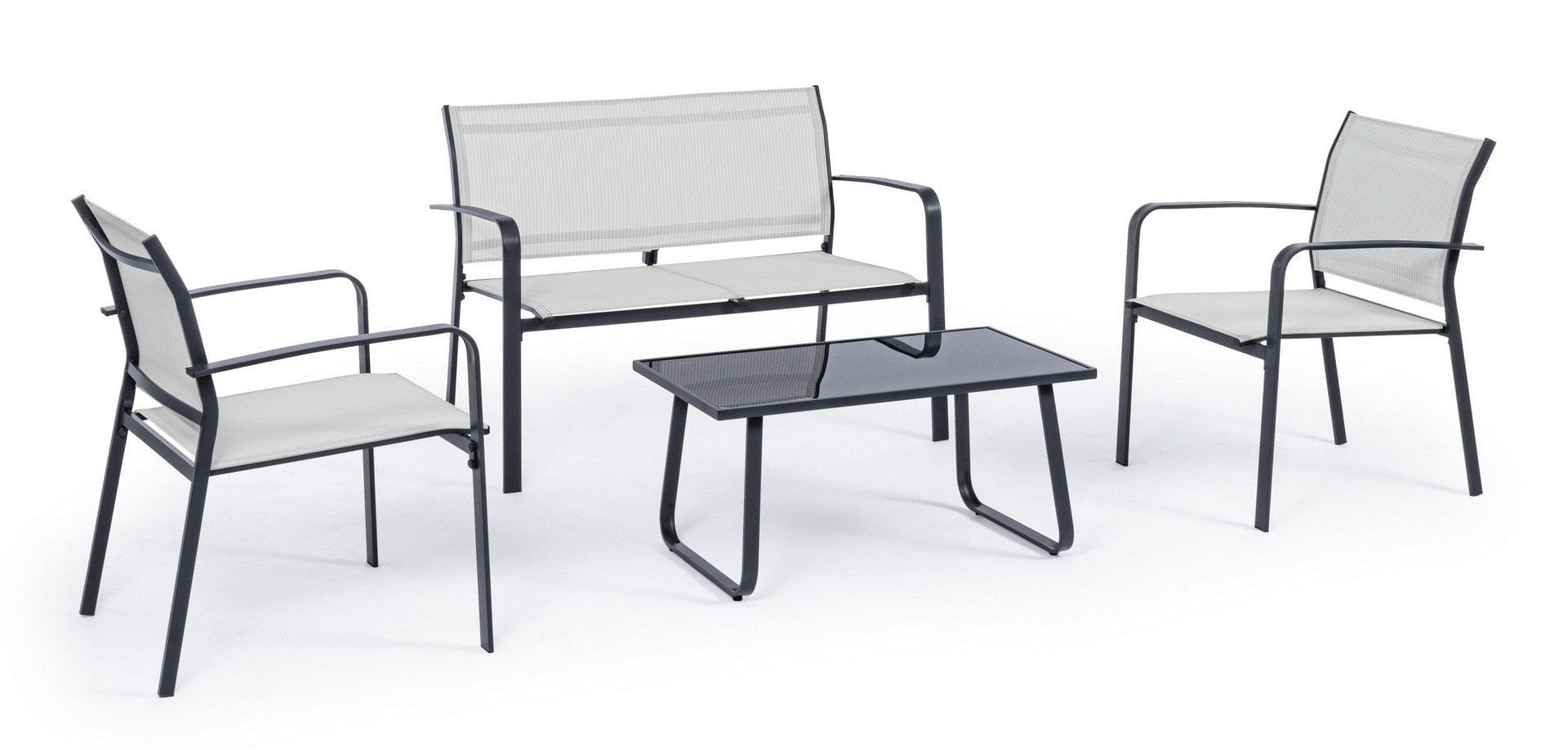 Set da giardino 4 posti con tavolino Arent Antracite