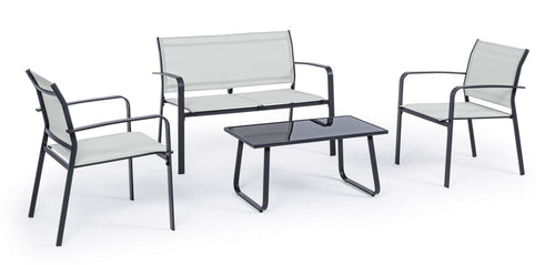 Set da giardino 4 posti con tavolino Arent Antracite