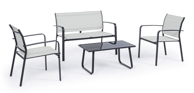 Set da giardino 4 posti con tavolino Arent Antracite