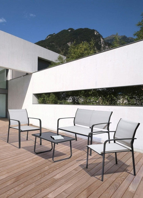 Set da giardino 4 posti con tavolino Arent Antracite (1)