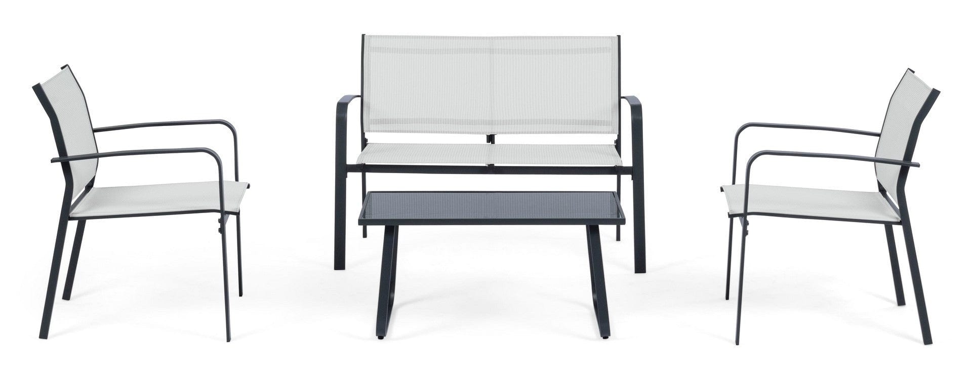 Set da giardino 4 posti con tavolino Arent Antracite (2)
