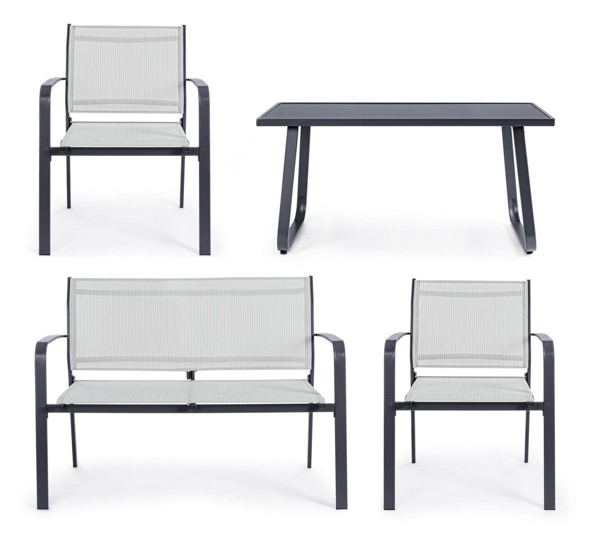 Set da giardino 4 posti con tavolino Arent Antracite (3)