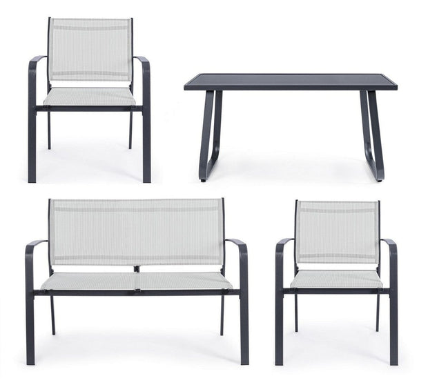Set da giardino 4 posti con tavolino Arent Antracite (3)