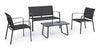 Set da giardino 4 posti con tavolino Arent Antracite