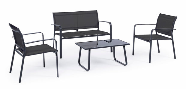 Set da giardino 4 posti con tavolino Arent Antracite