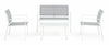 Set da giardino 4 posti con tavolino Arent Bianco (1)