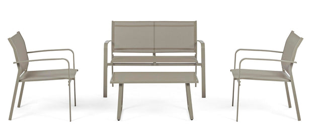 Set da giardino 4 posti con tavolino Arent Cappuccino (1)