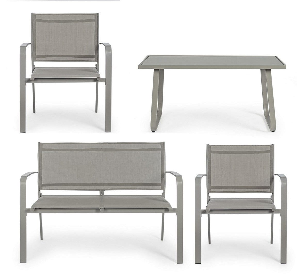 Set da giardino 4 posti con tavolino Arent Cappuccino (2)