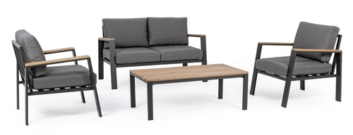 Set da giardino 4 posti con tavolino Belmar Antracite