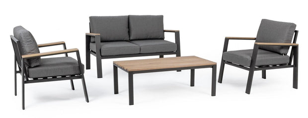 Set da giardino 4 posti con tavolino Belmar Antracite