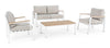 Set da giardino 4 posti con tavolino Belmar Bianco