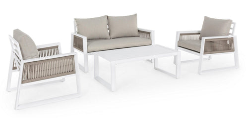 Set da giardino 4 posti con tavolino Captiva Grigio