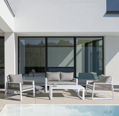Set da giardino 4 posti con tavolino Captiva Grigio (1)