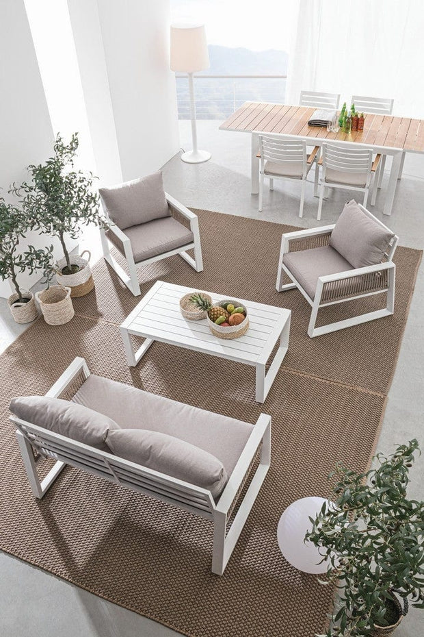 Set da giardino 4 posti con tavolino Captiva Grigio (2)