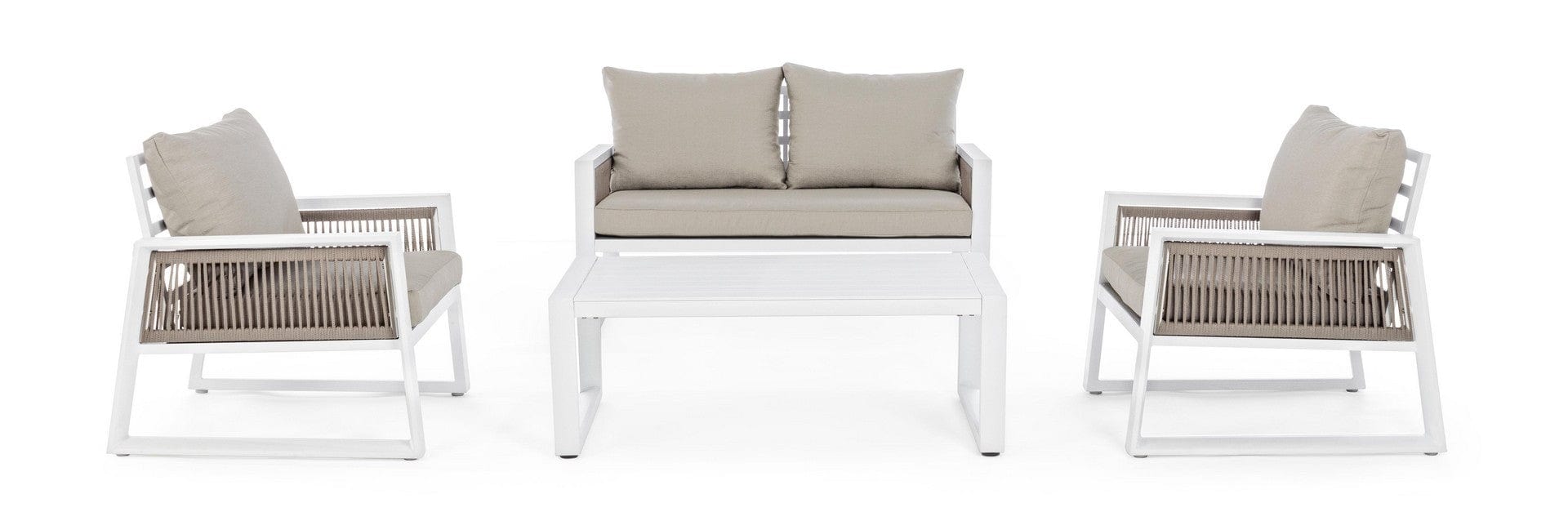 Set da giardino 4 posti con tavolino Captiva Grigio (5)