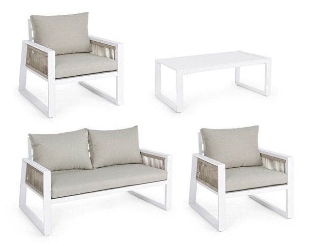 Set da giardino 4 posti con tavolino Captiva Grigio (6)