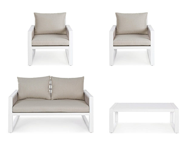 Set da giardino 4 posti con tavolino Captiva Grigio (7)