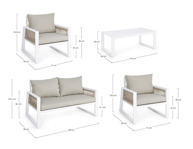 Set da giardino 4 posti con tavolino Captiva Grigio (9)
