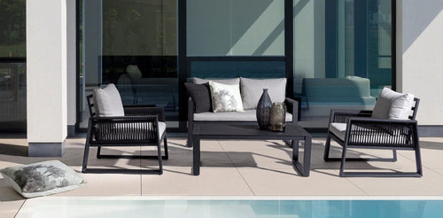 Set da giardino 4 posti con tavolino Captiva Grigio (1)