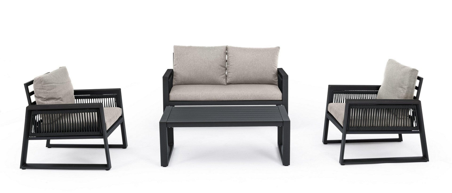 Set da giardino 4 posti con tavolino Captiva Grigio (2)