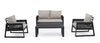 Set da giardino 4 posti con tavolino Captiva Grigio (2)