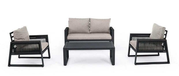Set da giardino 4 posti con tavolino Captiva Grigio (2)