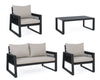 Set da giardino 4 posti con tavolino Captiva Grigio (3)