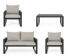 Set da giardino 4 posti con tavolino Captiva Grigio (4)