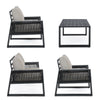 Set da giardino 4 posti con tavolino Captiva Grigio (6)