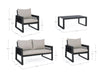 Set da giardino 4 posti con tavolino Captiva Grigio (10)