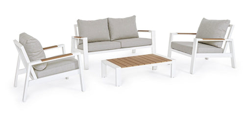 Set da giardino 4 posti con tavolino Einar Bianco