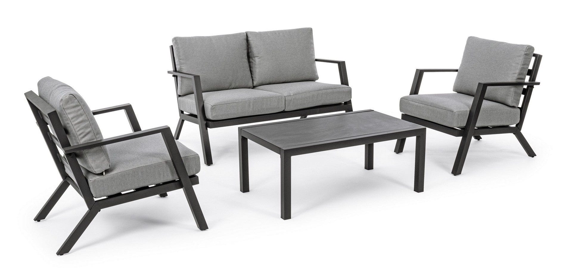 Set da giardino 4 posti con tavolino Harleys Grigio