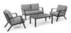 Set da giardino 4 posti con tavolino Harleys Grigio
