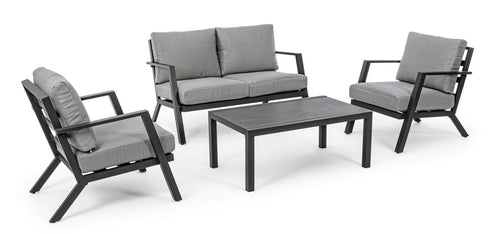 Set da giardino 4 posti con tavolino Harleys Grigio