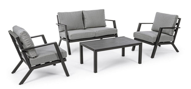 Set da giardino 4 posti con tavolino Harleys Grigio