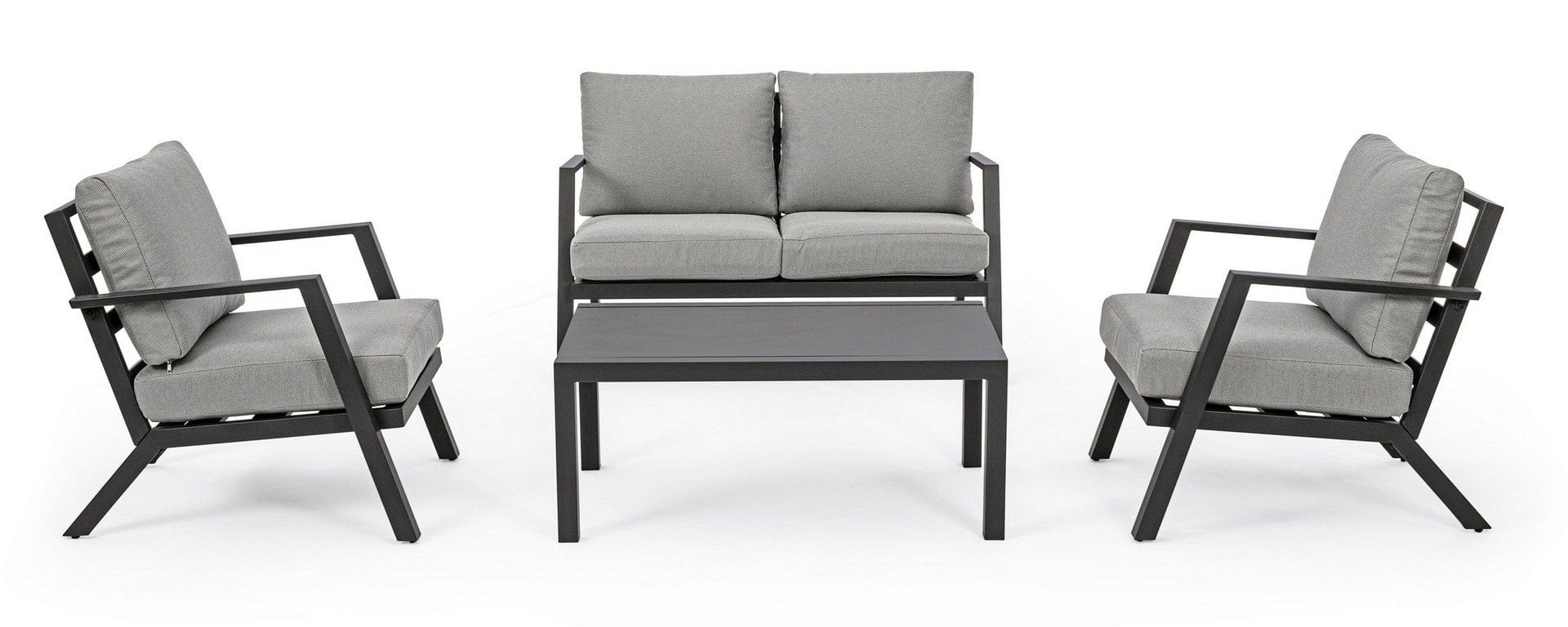 Bizzotto Set da giardino 4 posti con tavolino Harleys Grigio