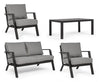 Bizzotto Set da giardino 4 posti con tavolino Harleys Grigio