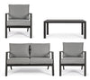 Set da giardino 4 posti con tavolino Harleys Grigio (7)