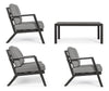 Set da giardino 4 posti con tavolino Harleys Grigio (8)