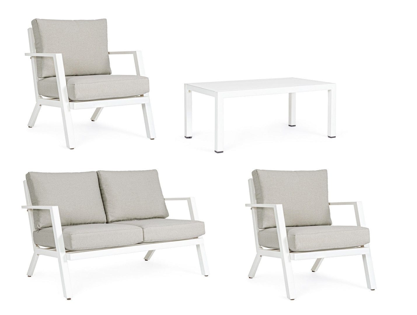 Set da giardino 4 posti con tavolino Harleys Grigio (4)