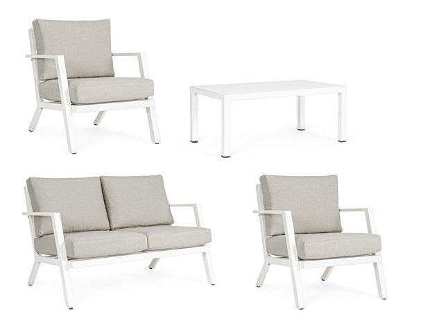 Set da giardino 4 posti con tavolino Harleys Grigio (4)