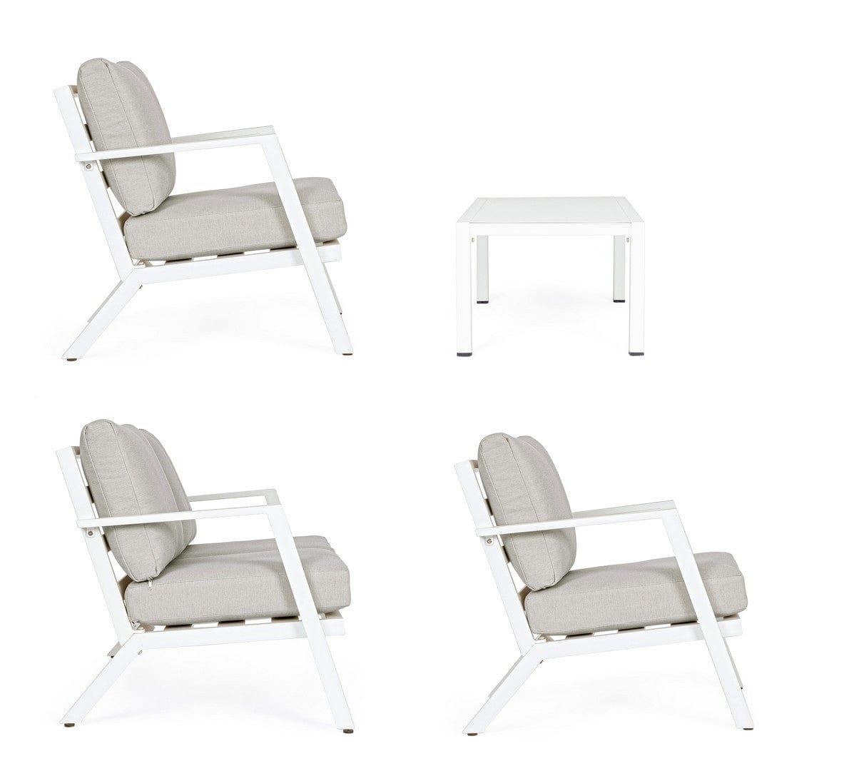 Set da giardino 4 posti con tavolino Harleys Grigio (7)